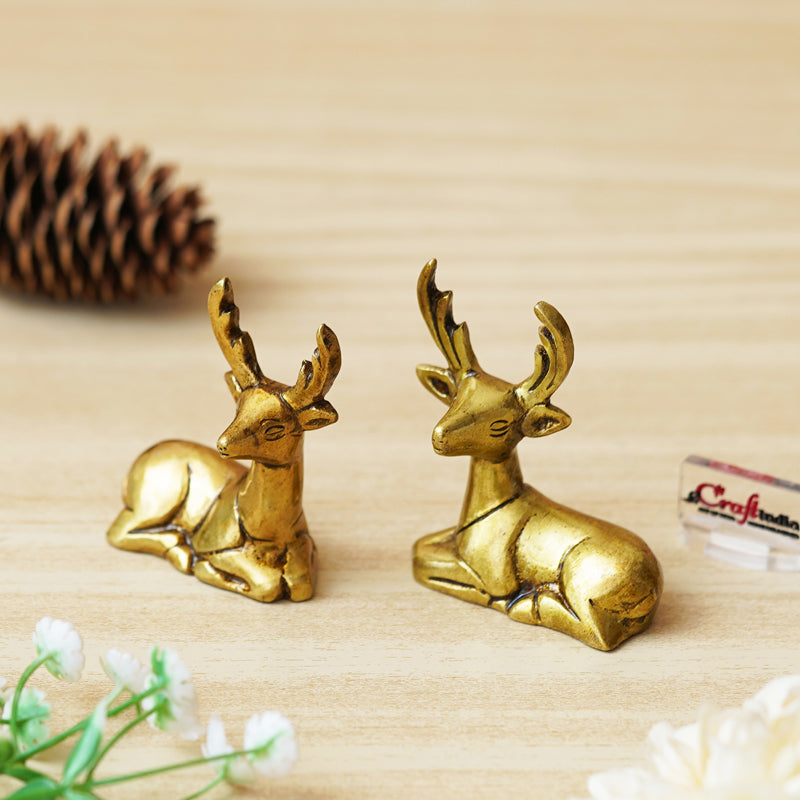 Showpieces - Deer Gold Showpiece - Set Of Two