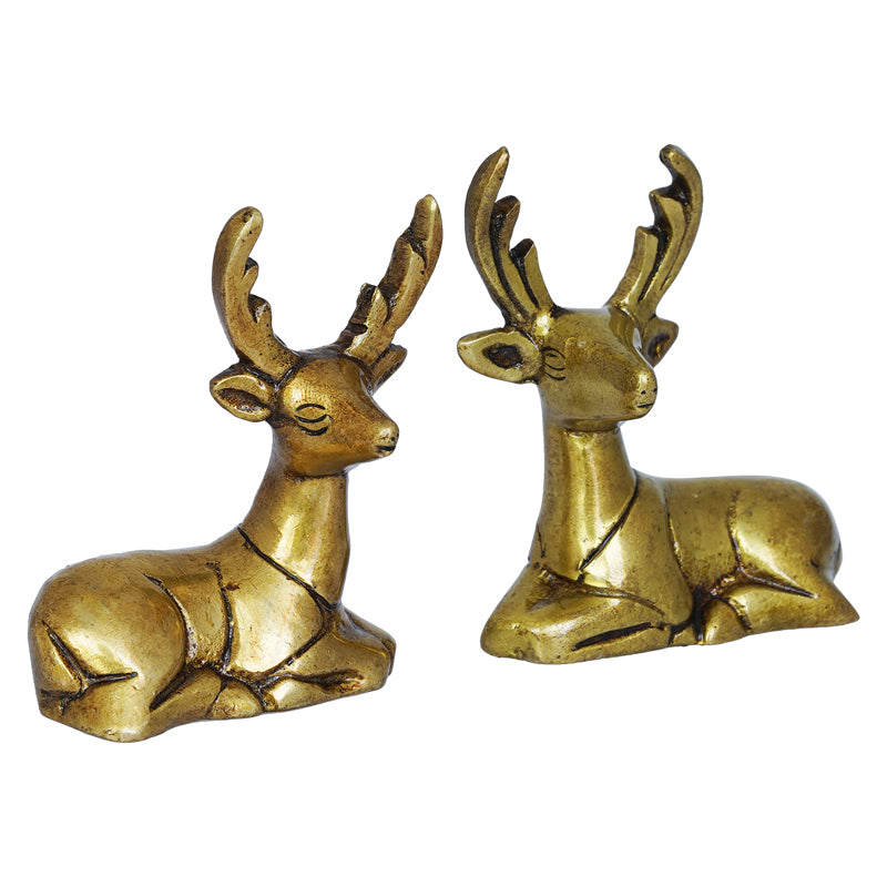 Showpieces - Deer Gold Showpiece - Set Of Two