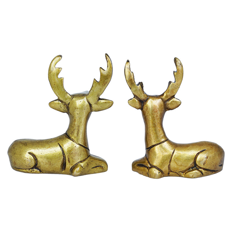 Showpieces - Deer Gold Showpiece - Set Of Two