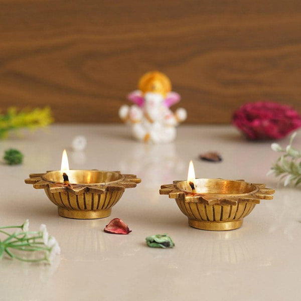 Buy Suryansh Brass Diya - Set Of Two Diyas from Vaaree