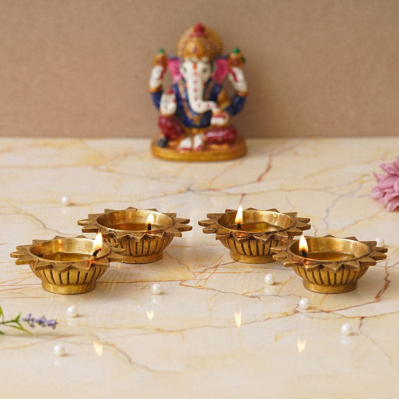 Buy Suryansh Brass Diya - Set Of Four Diyas from Vaaree