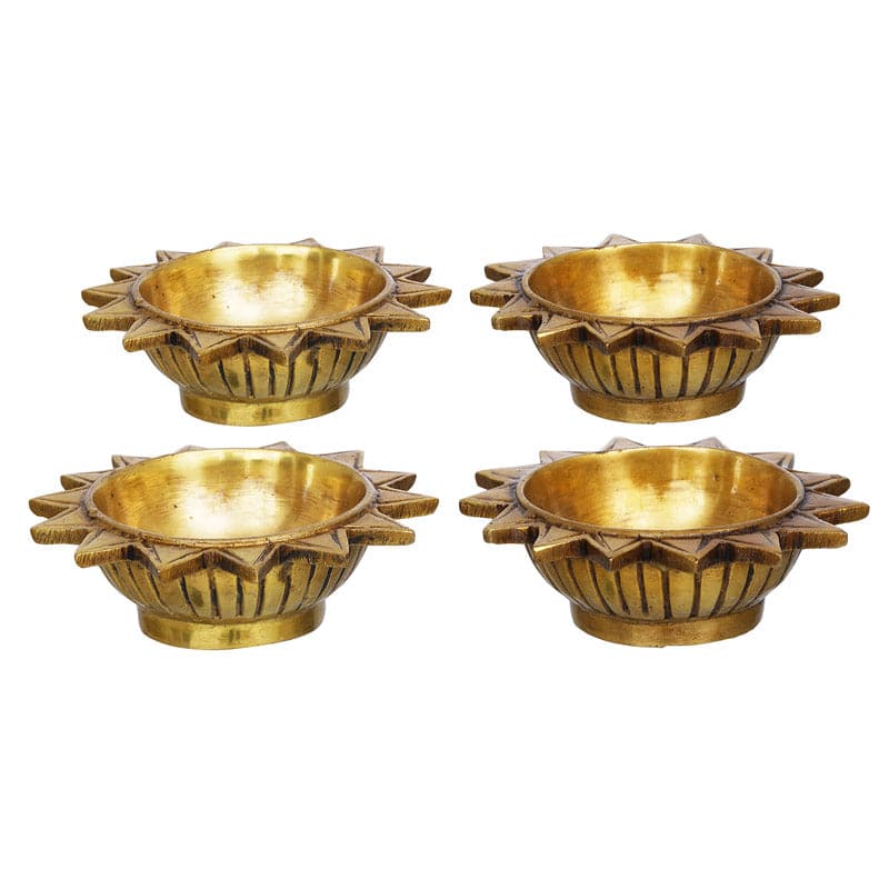 Buy Suryansh Brass Diya - Set Of Four Diyas from Vaaree