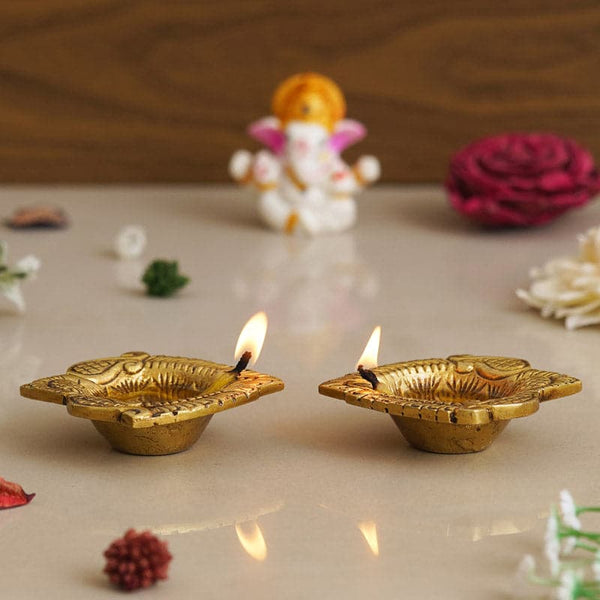 Buy Raavaa Brass Diya - Set Of Two Diyas from Vaaree