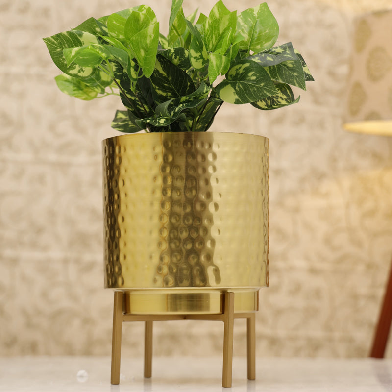 Buy Vida Ember Hammered Planter - Gold Pots & Planters from Vaaree