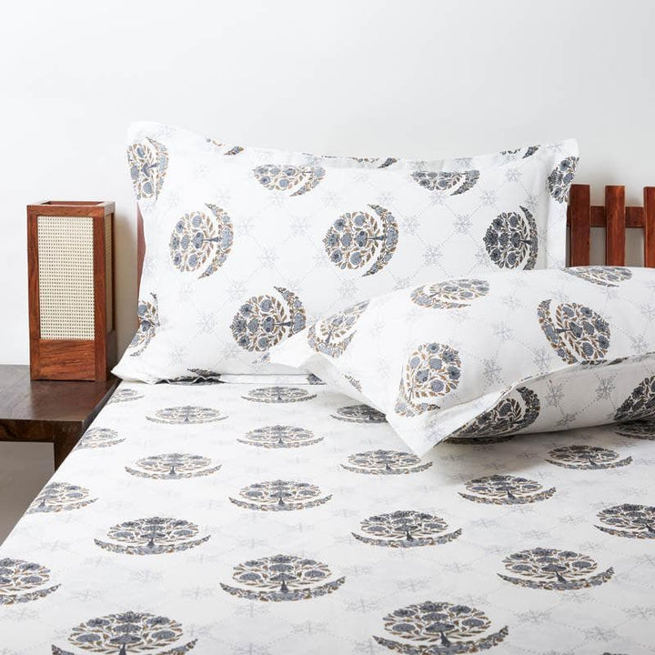 Buy Mayurakshi Printed Bedsheet - Grey Online in India | Bedsheets on Vaaree