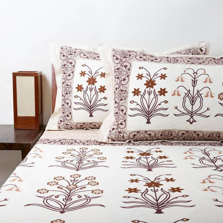 Buy Cameliaa Printed Bedsheet - Brown Online in India | Bedsheets on Vaaree