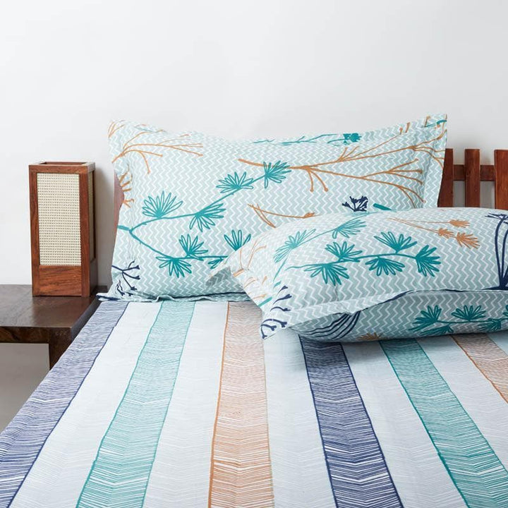 Buy Beaming Rainbow Bedsheet - Blue Online in India | Bedsheets on Vaaree