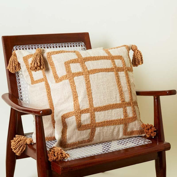 Buy Tufted Caramel Cushion Cover - Set Of Two at Vaaree online | Beautiful Cushion Cover Sets to choose from