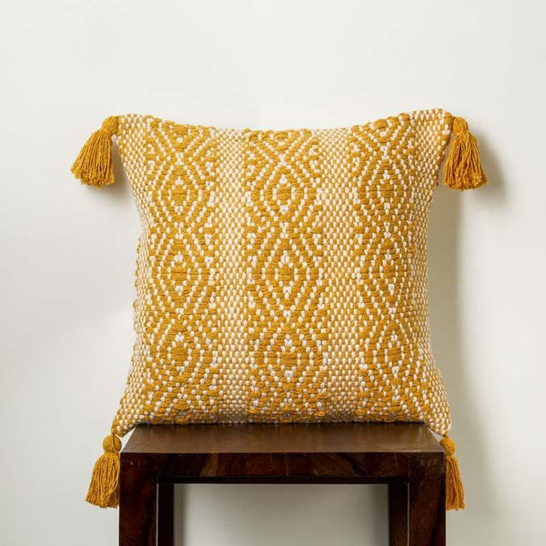 Buy Yellow Diamond Cushion Cover at Vaaree online | Beautiful Cushion Covers to choose from