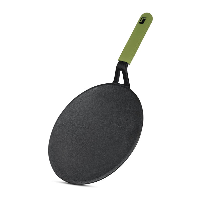 Buy Bergner Elements Pre-Seasoned Cast Iron Concave Roti Tawa (Olive Green) - 26 CM Roti Tawa from Vaaree