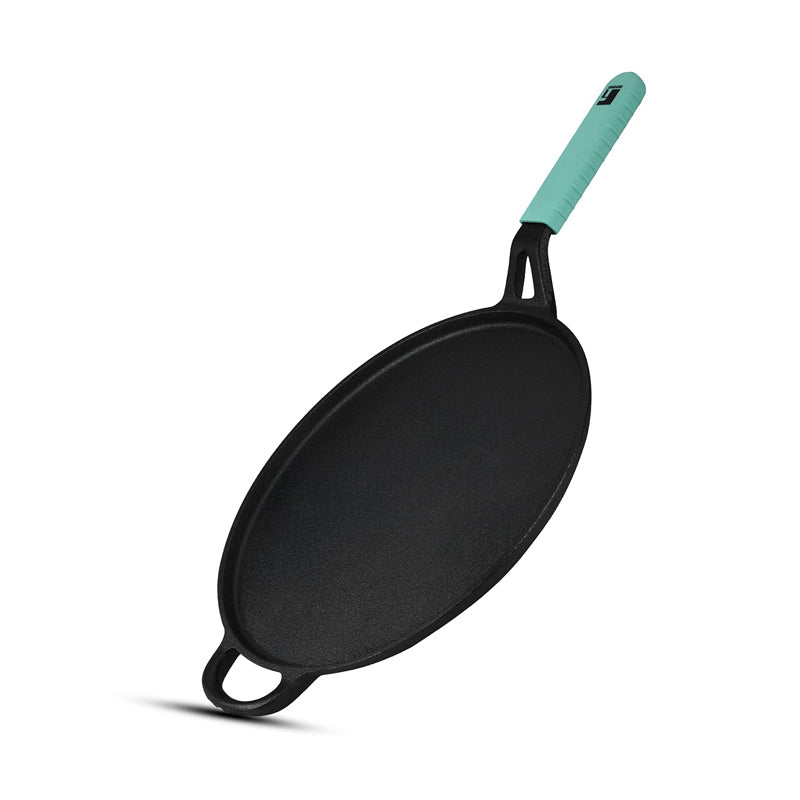 Buy Bergner Elements Pre-Seasoned Cast Iron Tawa (Teal) - 30 CM Dosa Tawa from Vaaree