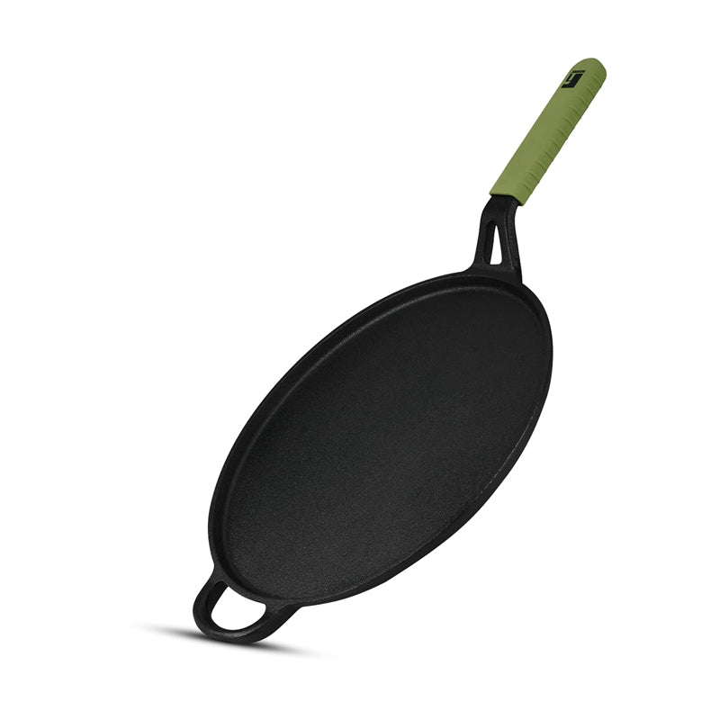 Buy Bergner Elements Pre-Seasoned Cast Iron Tawa (Olive Green) - 30 CM Dosa Tawa from Vaaree