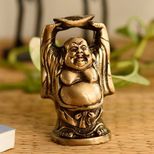 Showpieces - Antique Brass Laughing Buddha Monk