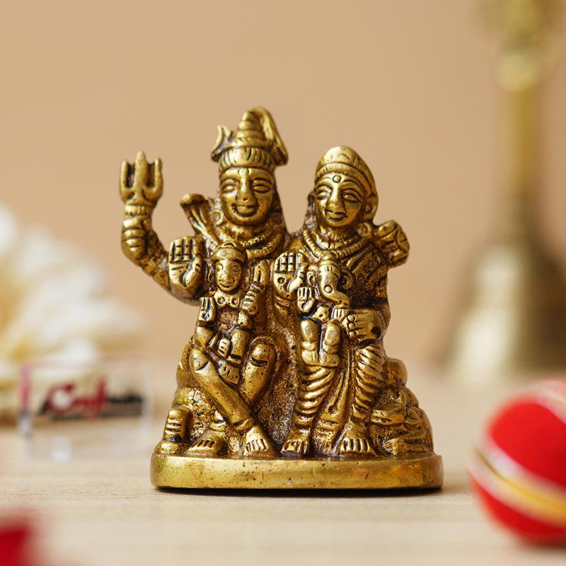 Buy Shiva Parvati Parivar Brass Idol Idols & Sets from Vaaree