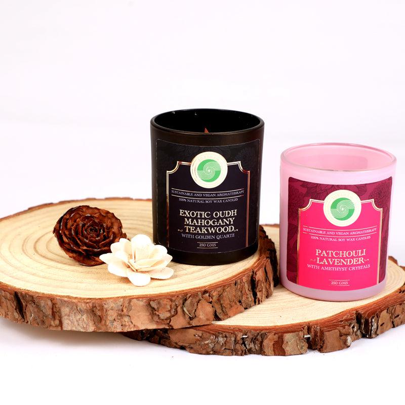 Buy Elysium Earth & Wood Scented Candle - Set Of Two Candles from Vaaree