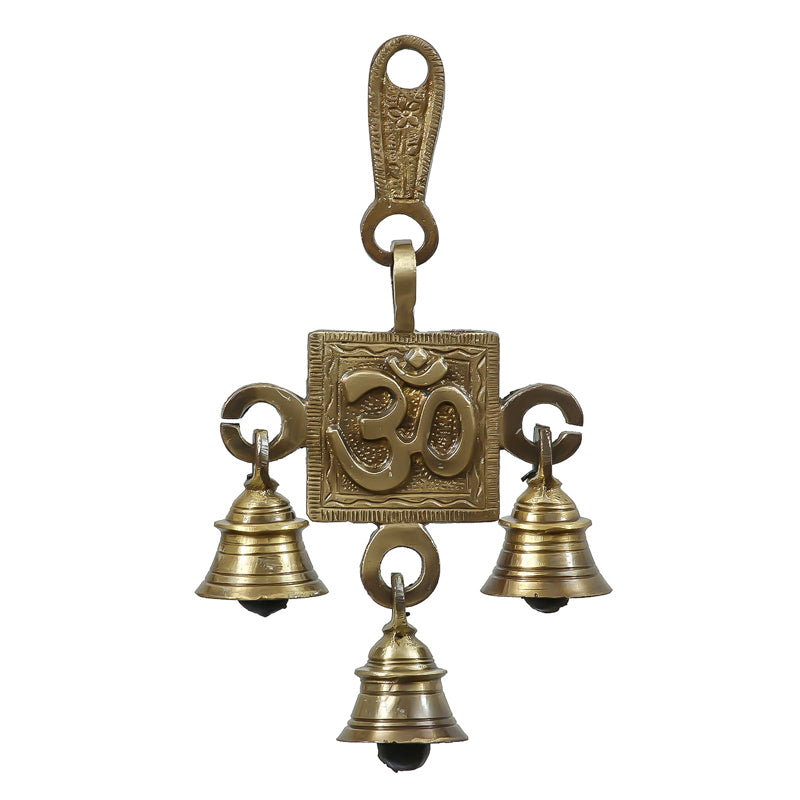 Wall Accents - Om Brass Wall Hanging With Bells