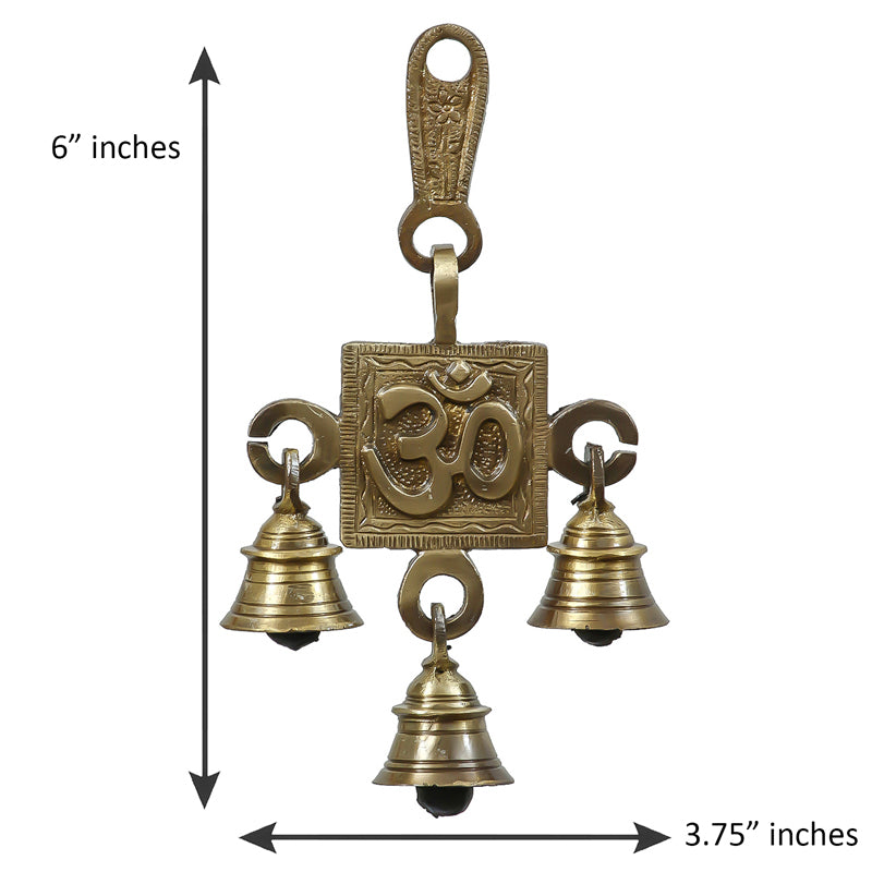 Wall Accents - Om Brass Wall Hanging With Bells