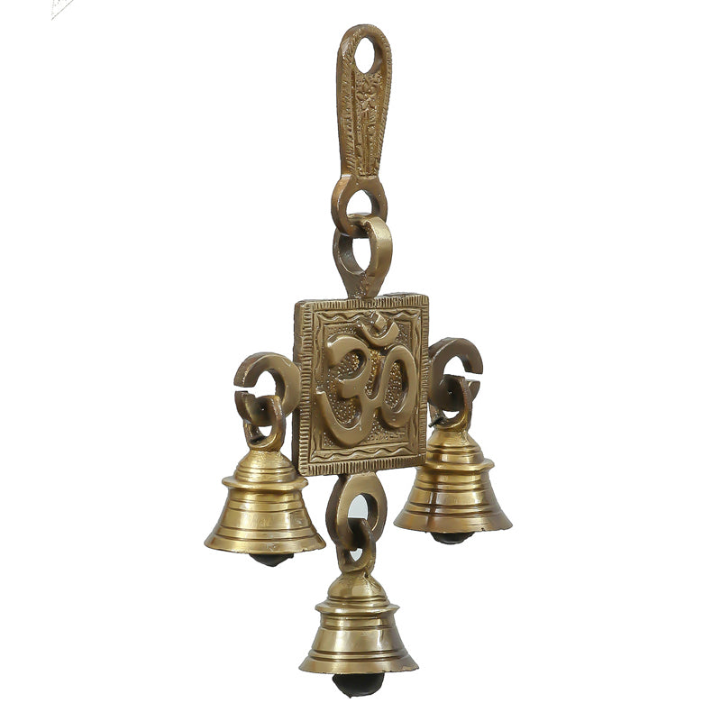 Wall Accents - Om Brass Wall Hanging With Bells