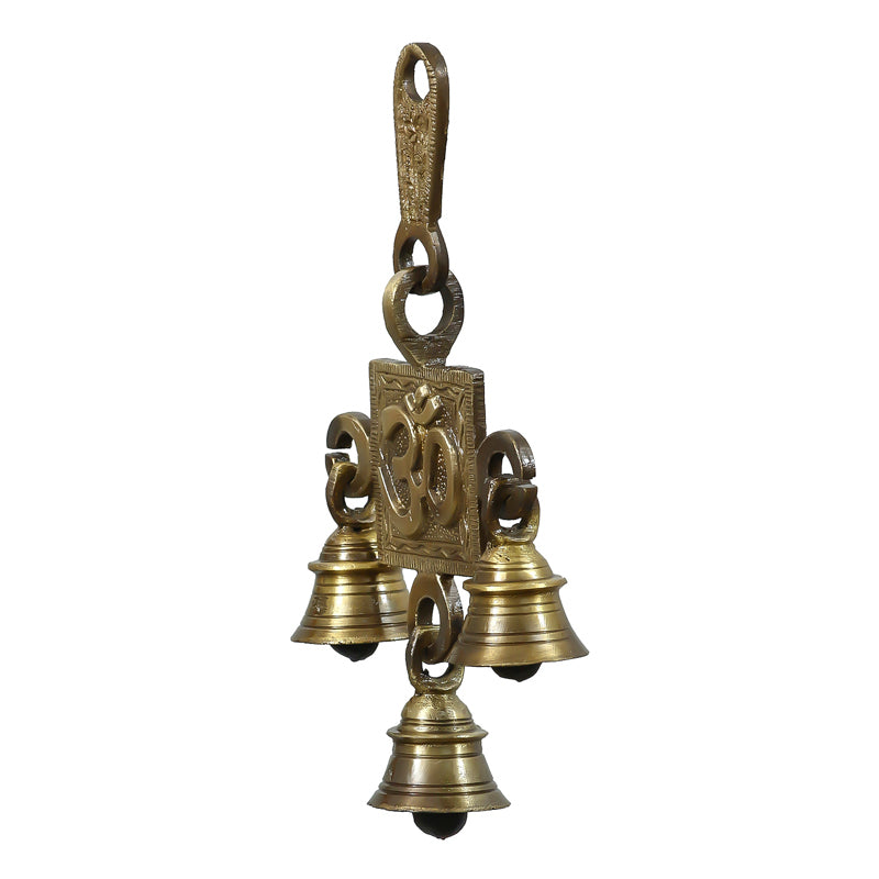 Wall Accents - Om Brass Wall Hanging With Bells