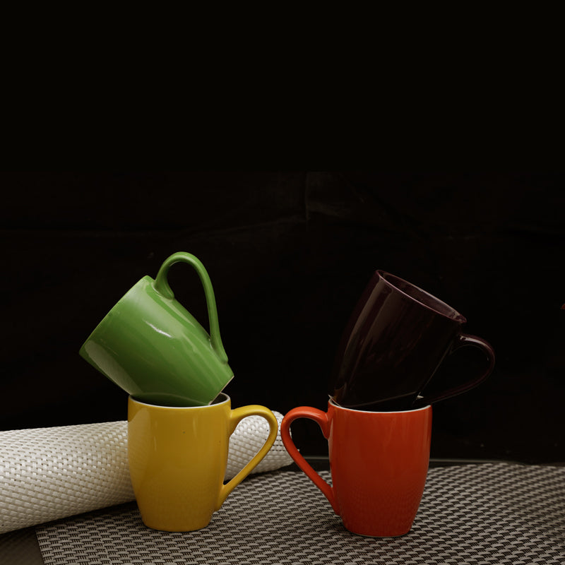 Mug & Tea Cup - Siyara Multicolor Mug (300 ML) - Set Of Four