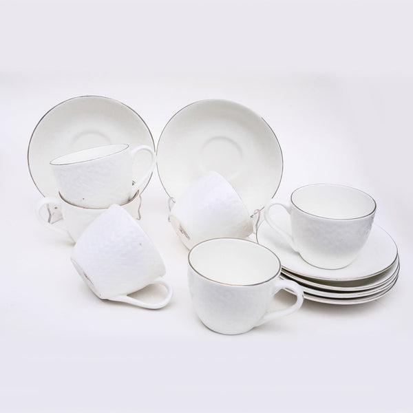 Tea Cup & Saucer - Jacksia Cup & Saucer (100 ML) - Twelve Piece Set