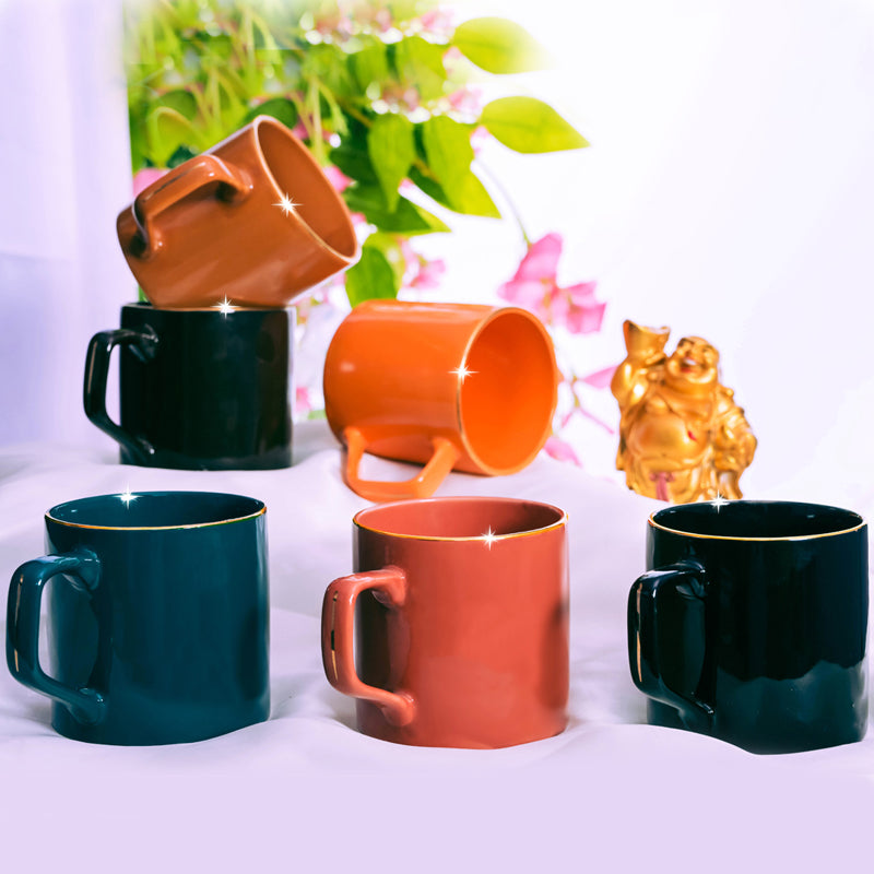 Mug & Tea Cup - Blaze Roma Multicolor Cup (200 ML) - Set Of Six