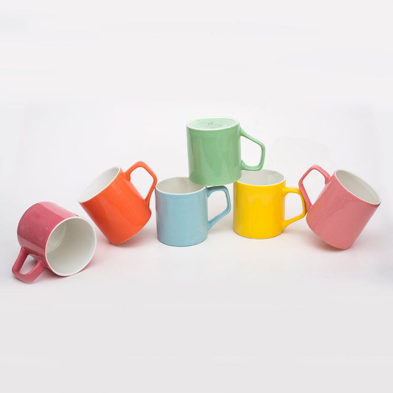 Mug & Tea Cup - Ryder Multicolor Cup (175 ML) - Set Of Six