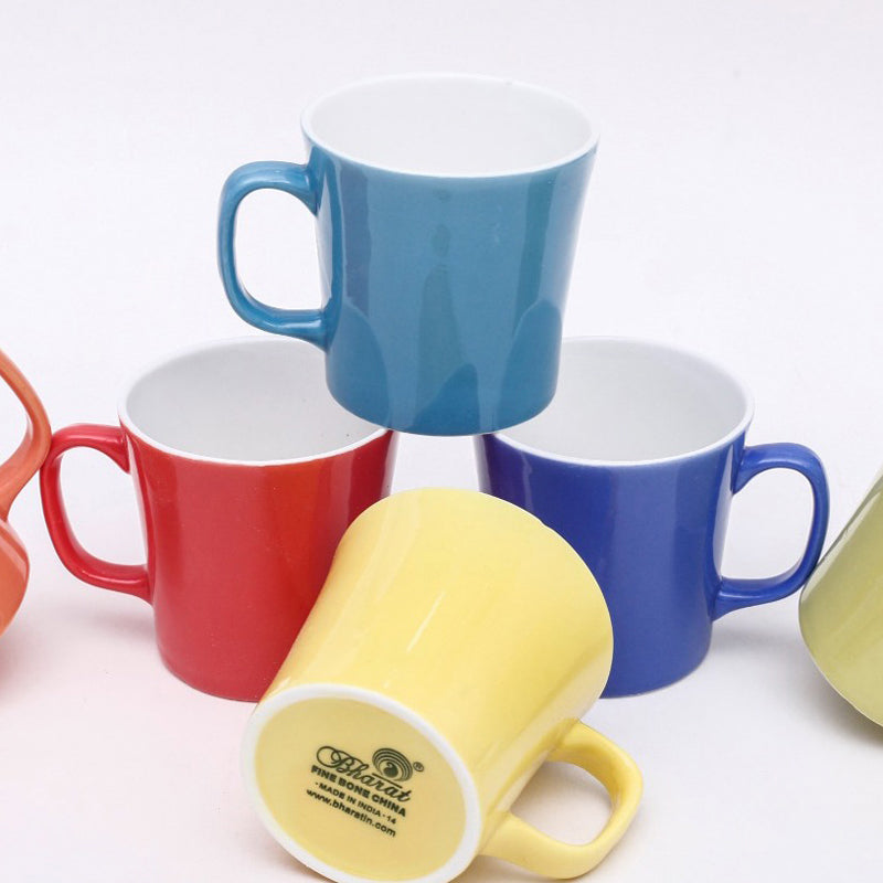 Mug & Tea Cup - Yuma Multicolor Cup (175 ML) - Set Of Six