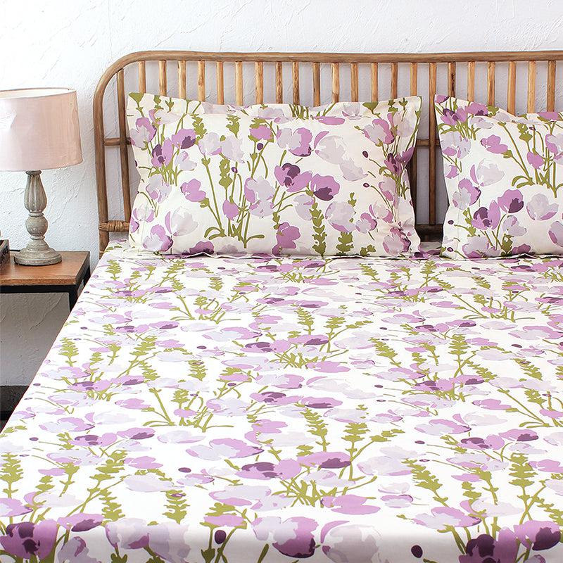 Buy Himalayan Poppie Bedsheet - Purple Bedsheets from Vaaree