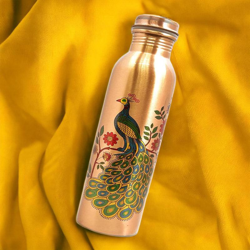 Buy Ashya Mayoora Copper Water Bottle - 1000 ML Bottle from Vaaree