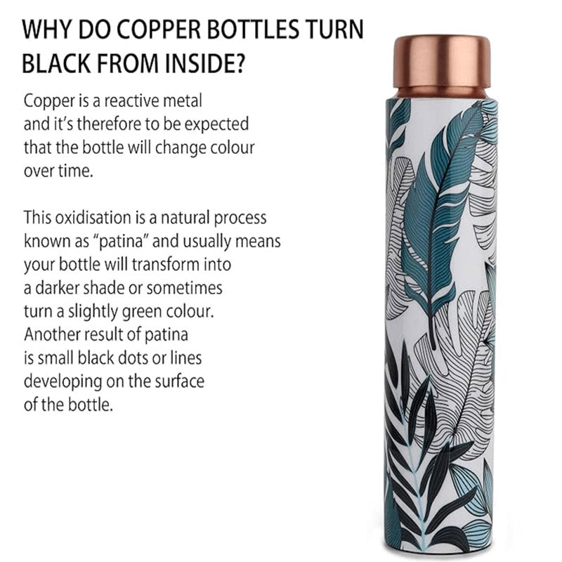 Buy Blue Garden Copper Water Bottle - 750 ML Bottle from Vaaree