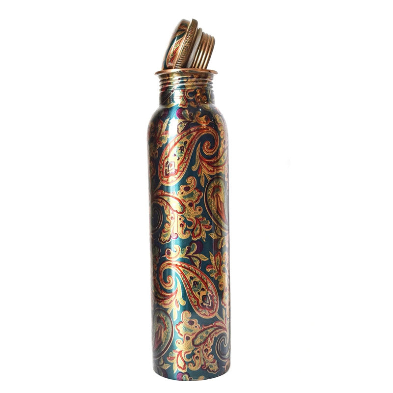 Buy Maaya Ethnic Copper Water Bottle With Glass - Three Piece Set Bottle from Vaaree