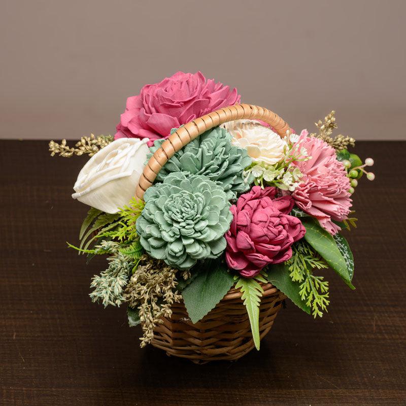 Buy Mystic Mix Solawood Floral Basket Artificial Flowers from Vaaree