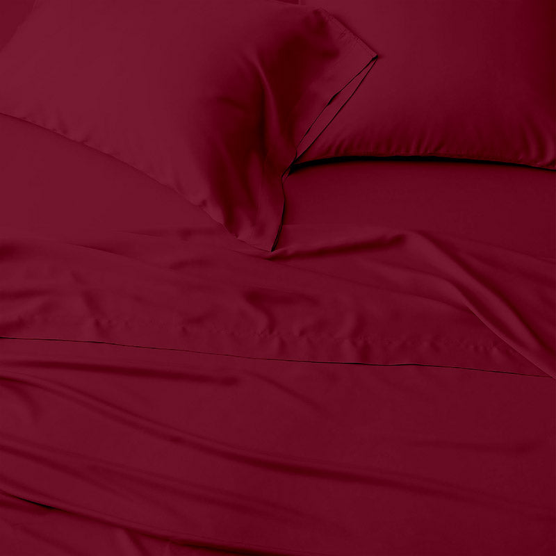 Buy Sofia Egyptian Cotton Solid Bedsheet - Maroon Bedsheets from Vaaree