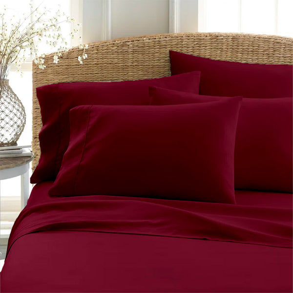 Sofia Egyptian Cotton Solid Bedsheet - Maroon