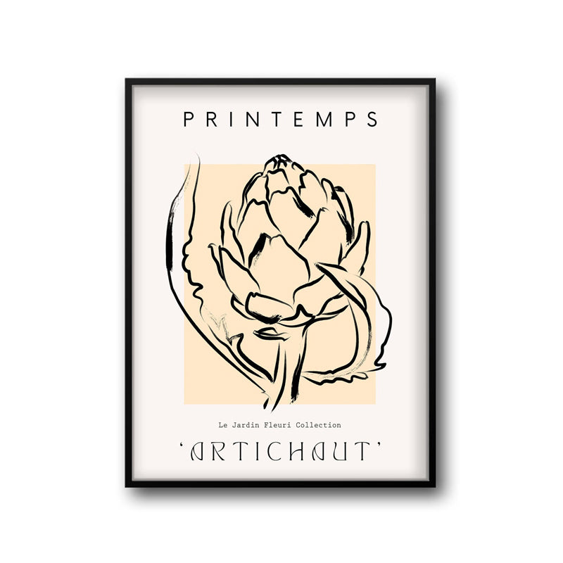 Wall Art & Paintings - Artichaut En Fleurs Wall Art - Black Frame