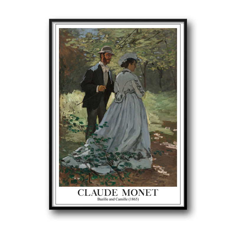 Wall Art & Paintings - Bazille and Camille, 1865 - Claude Monet Wall Art - Black Frame