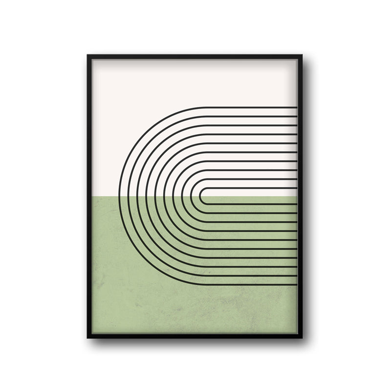 Wall Art & Paintings - Cerchio Green Wall Art - Black Frame