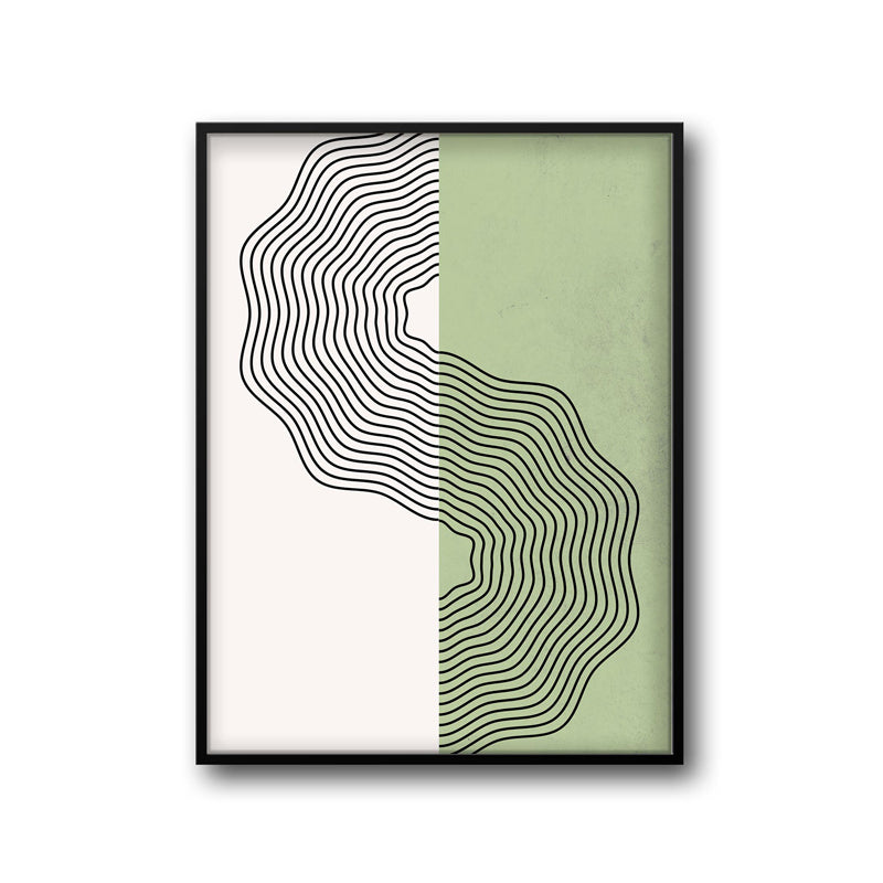 Wall Art & Paintings - Ondas Green Wall Art - Black Frame