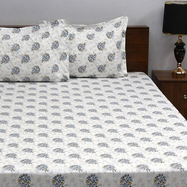 Buy Aachal Ethnic Bedsheet - White Bedsheets from Vaaree