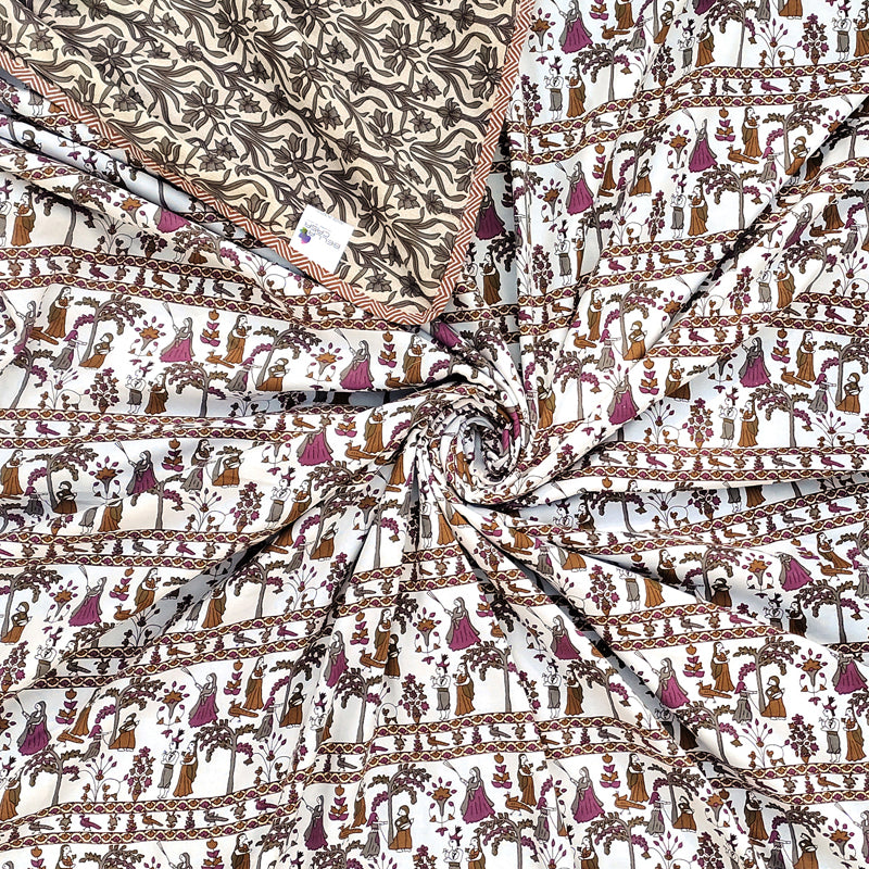 Buy Flora Folk Floral Reversible Dohar - Brown Dohars from Vaaree