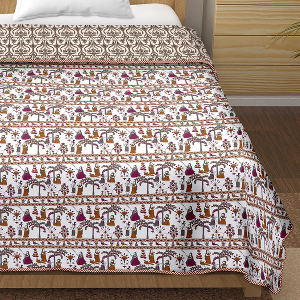 Buy Flora Folk Floral Reversible Dohar - Brown Dohars from Vaaree