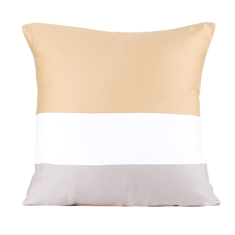 Buy Bhumiti Striped Cushion Cover - Beige & White Cushion Covers from Vaaree