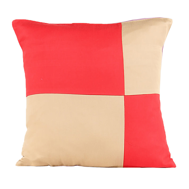 Buy Bhumiti Grided Cushion Cover - Red & Peach Cushion Covers from Vaaree