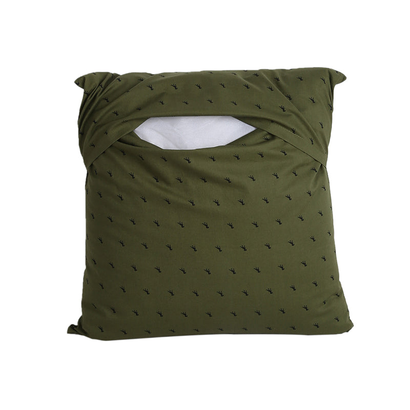 Buy Kahaniya Solid Cushion Cover - Khaki Green Cushion Covers from Vaaree