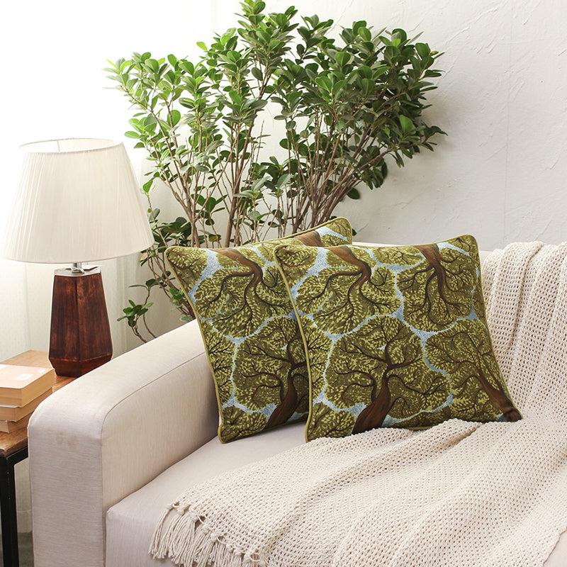 Buy The Grand Tembusu Cushion Cover - Green Cushion Covers from Vaaree