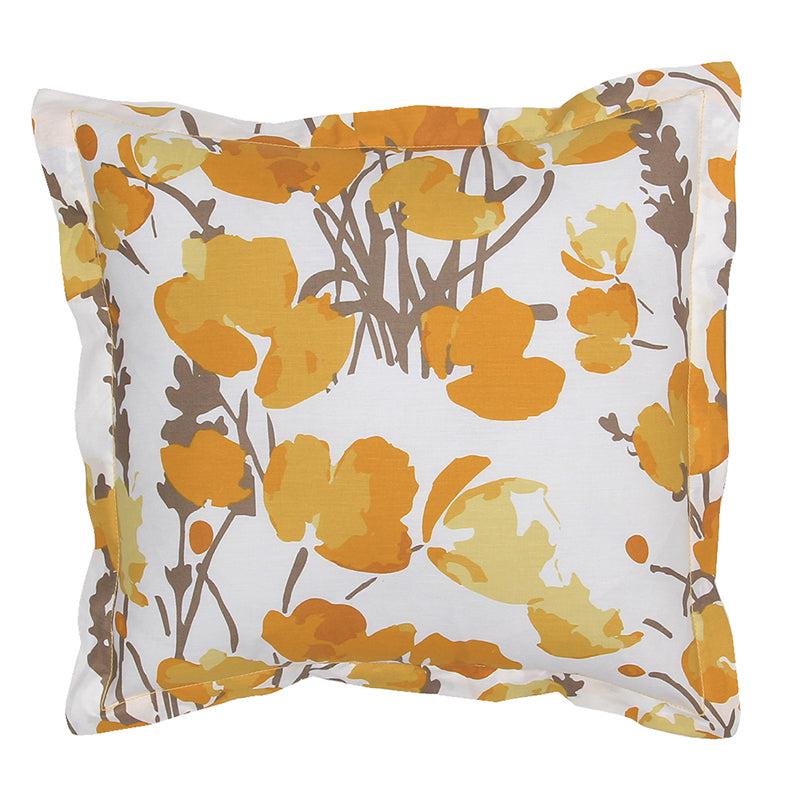 Buy Himalayan Poppies Cushion Cover (Yellow) - Set Of Two Cushion Cover Sets from Vaaree