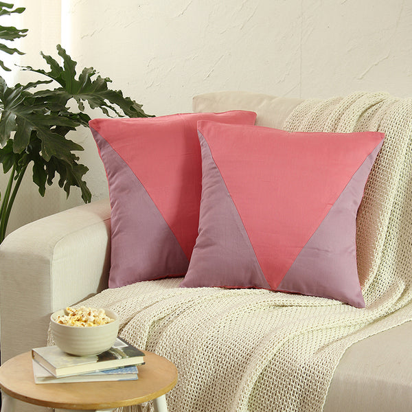Bhumiti Triva Cushion Cover (Purple & Pink) - Set Of Two