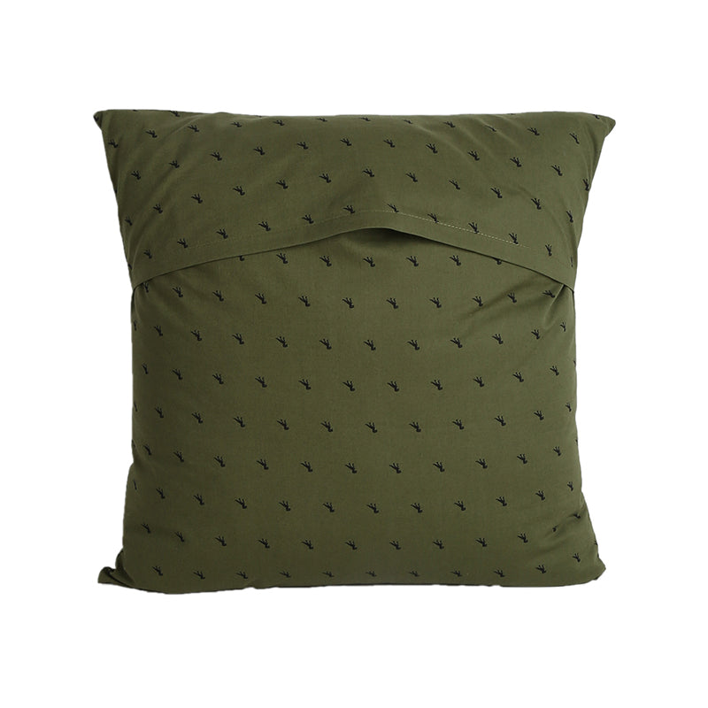 Buy Kahaniya Solid Cushion Cover (Khaki Green) - Set Of Two Cushion Cover Sets from Vaaree