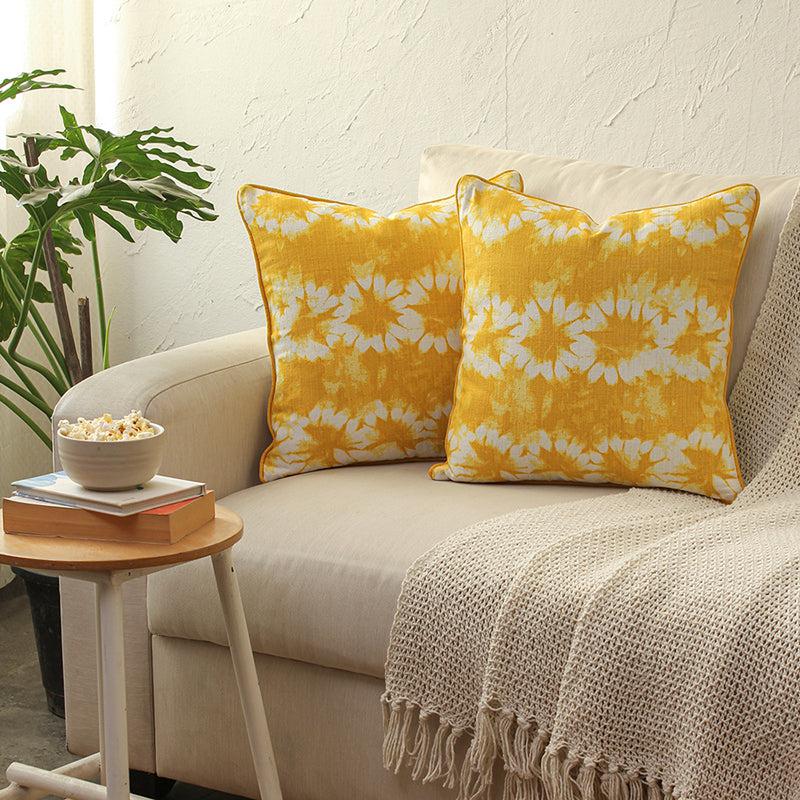 Buy Maliku Cushion Cover (Yellow) - Set Of Two Cushion Cover Sets from Vaaree